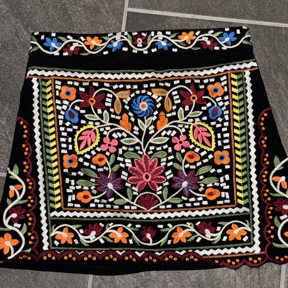4/$20 Colorful Embroidered Mini Skirt